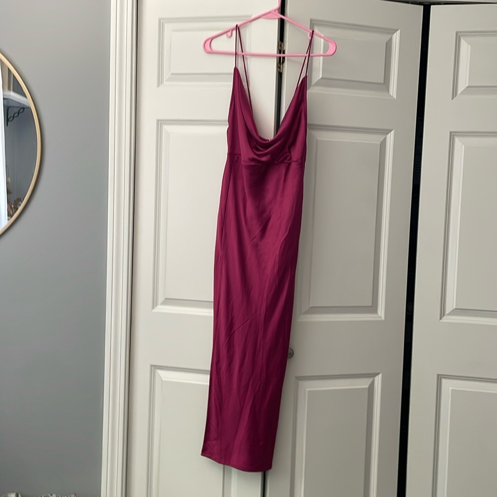 Magenta long formal dress